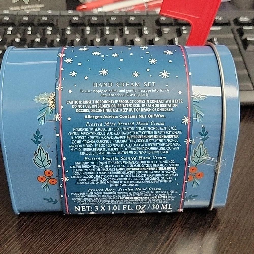 Milton & Drew 30ml Each Hand Cream Set Of 3 In Mail Box Metal Christmas New